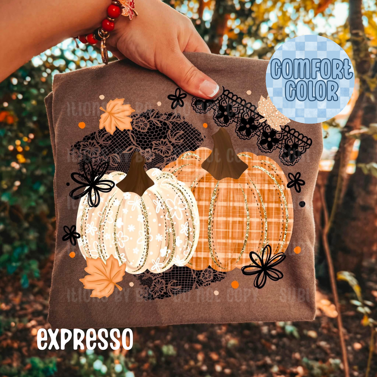 Glitter Pumpkins with Lace Apparel