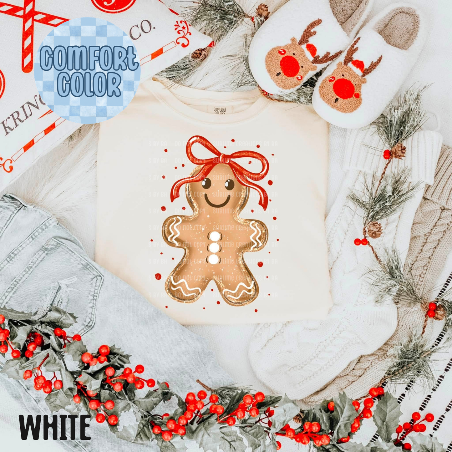 Glittery Gingerbread With Bow Apparel