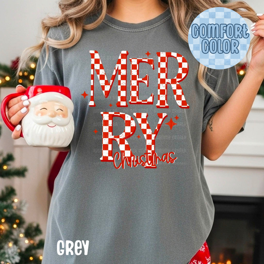 Merry Christmas Checker Apparel