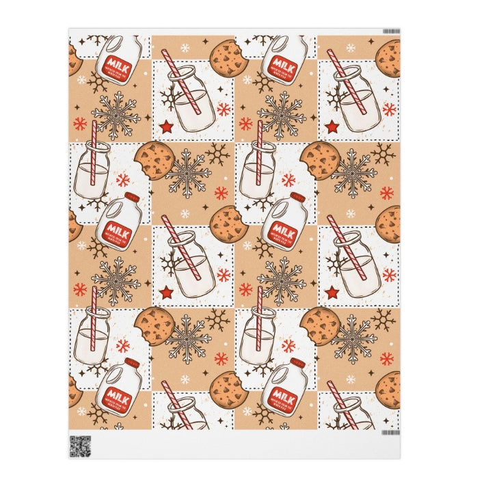 Festive Wrapping Paper- Milk and Cookies