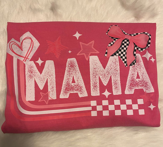 Mama Pink Stars Adult Shirt