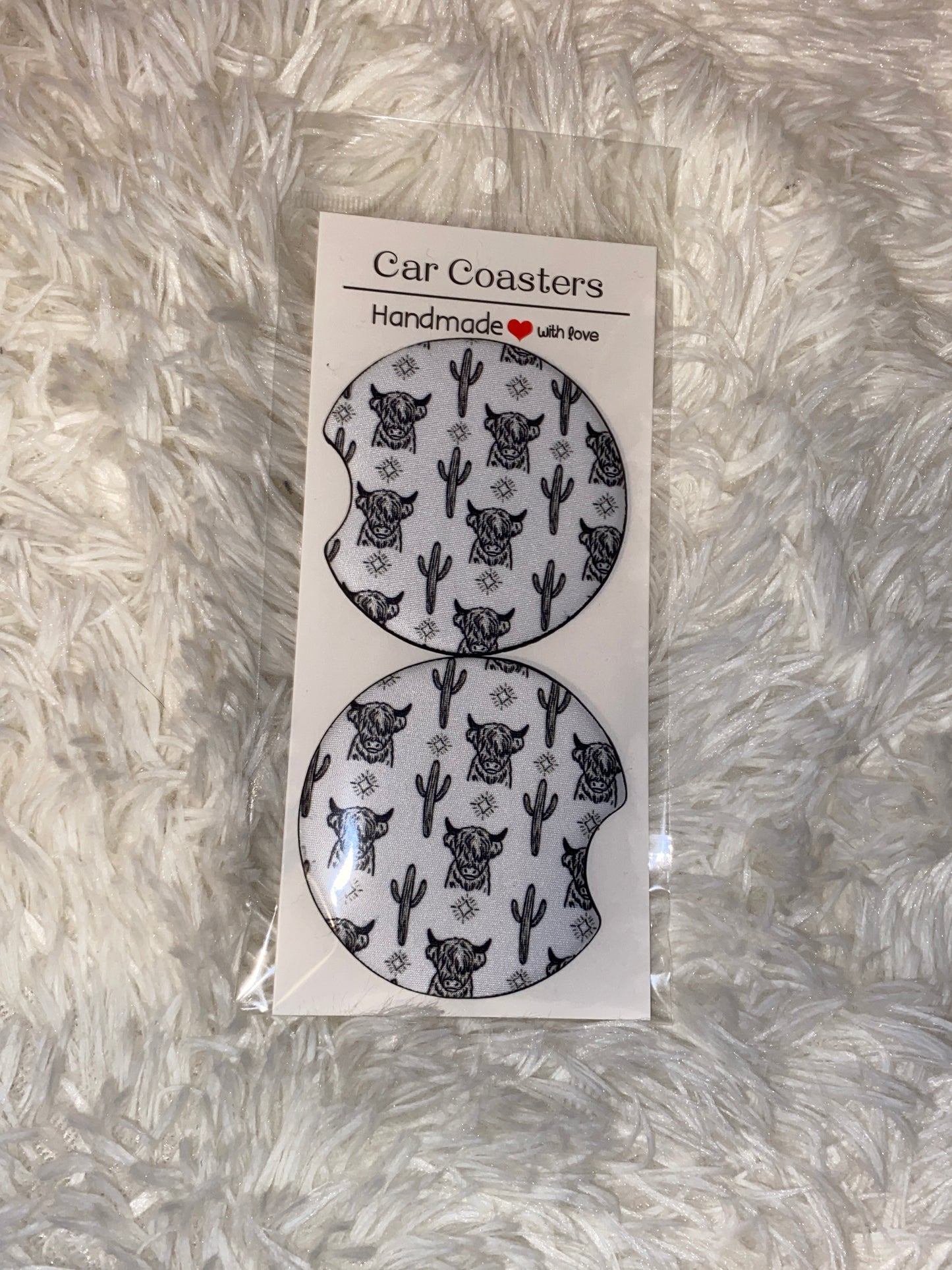 Hyland Cactus Print Car Coaster Set