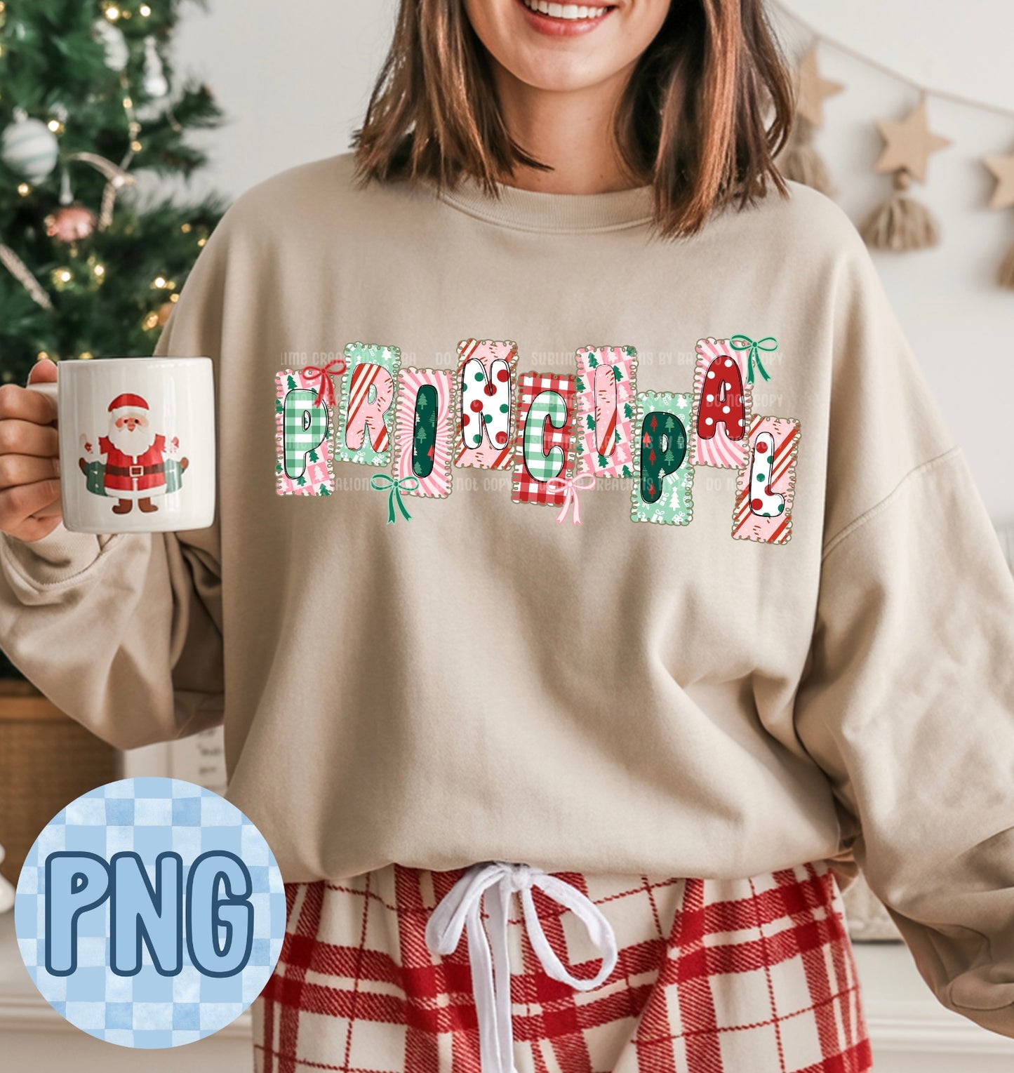 Custom Principal Christmas PNG Digital File ONLY