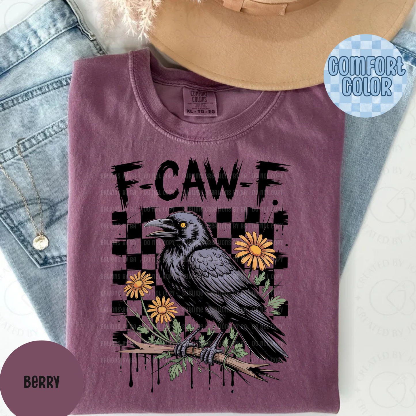F•Caw•F Funny Crow Shirt, Black Crow Unisex