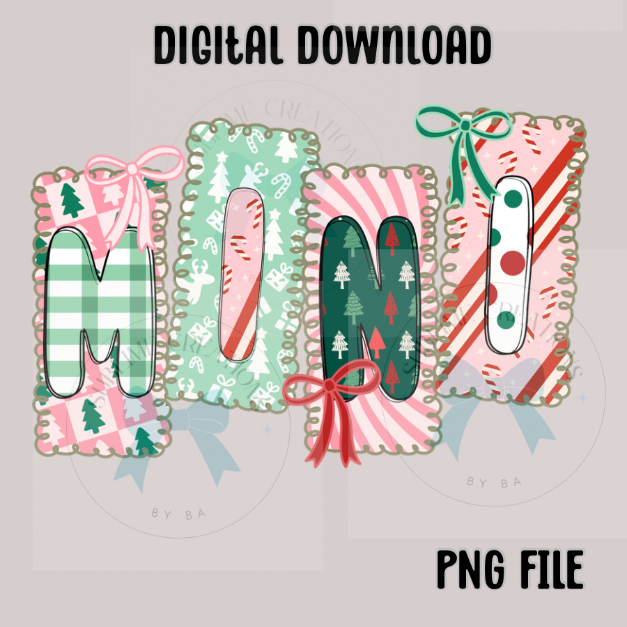 Custom Mini Mama Christmas PNG Digital File ONLY