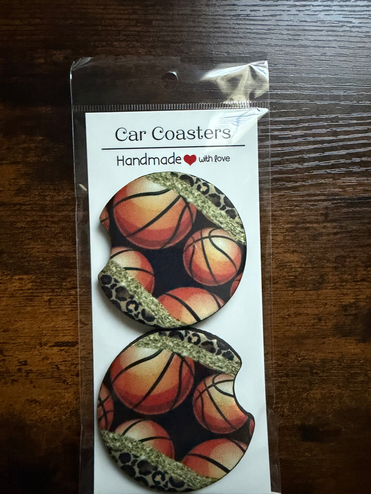 Basketball Leopard Car Coaster Set