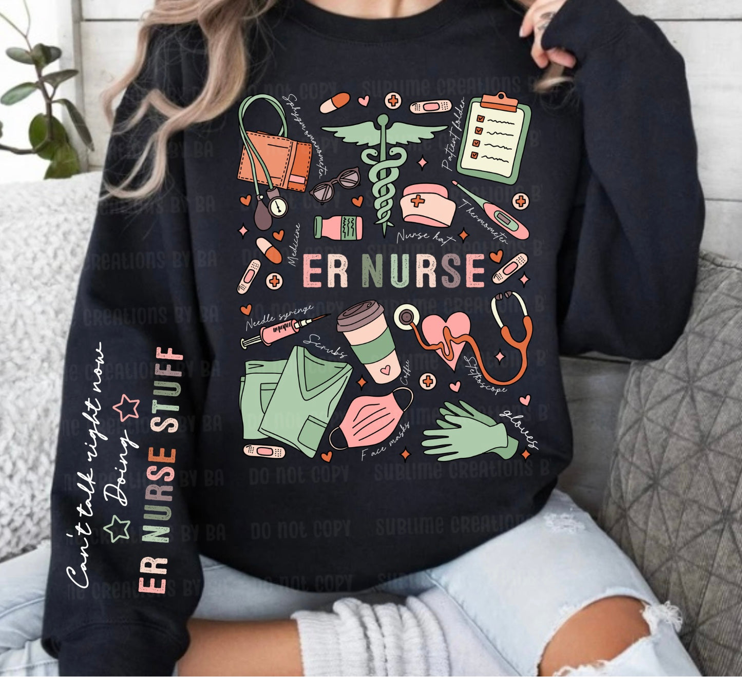 ER Nurse Doodle Sweatshirt