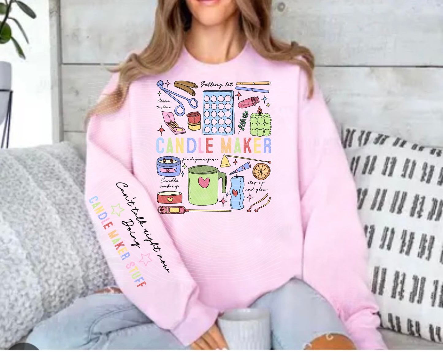 Candle Maker Doodle Occupational Sweatshirt