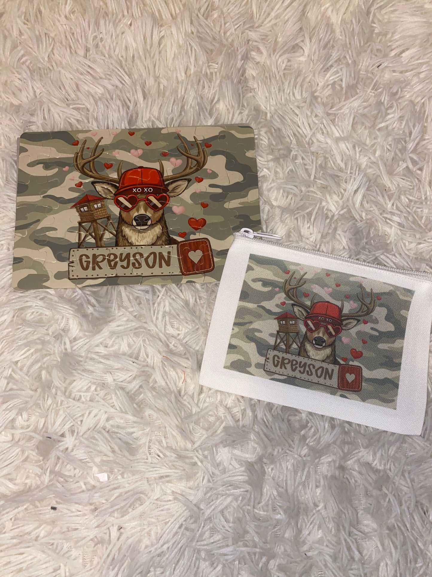 Hunting Camo Deer Personalized Puzzle