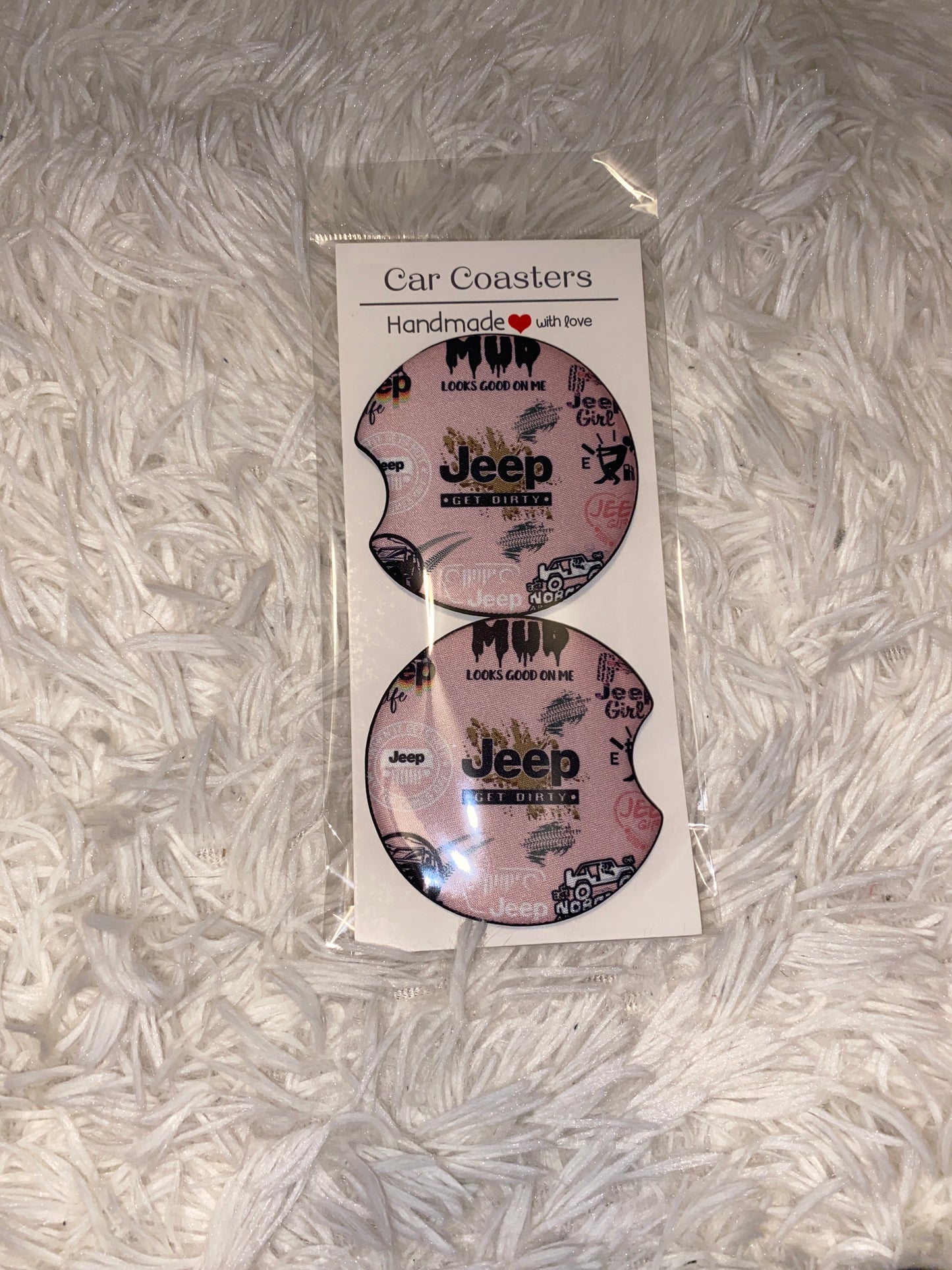 Jeep Girl Print Car Coaster Set
