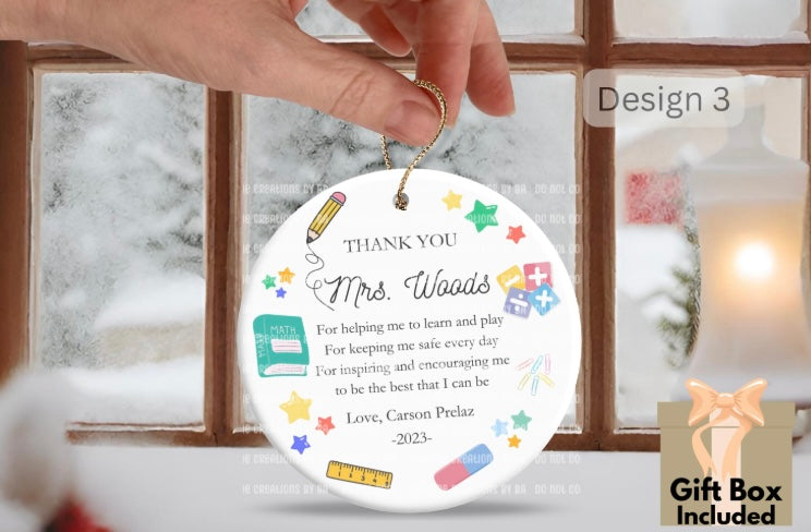 Custom Teacher Christmas Ornament