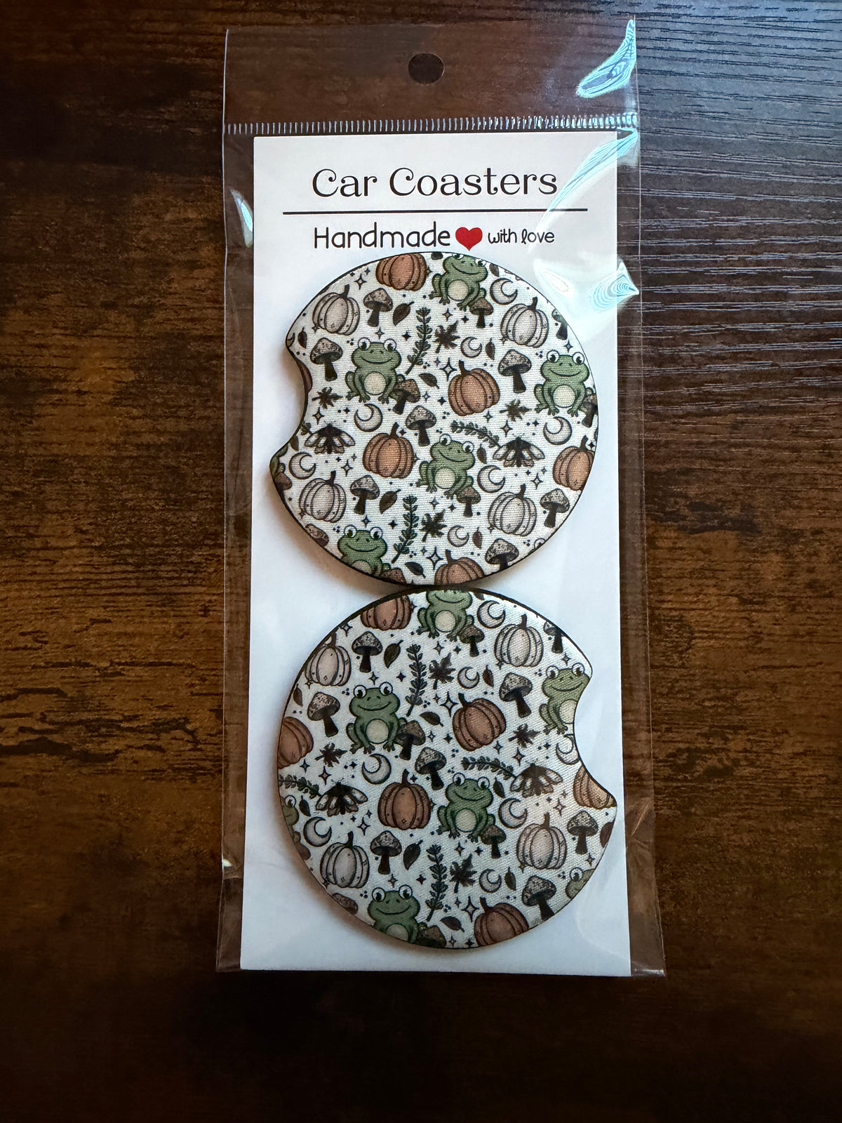 My Heart Belongs to Autumn Seamless Print Car Coaster