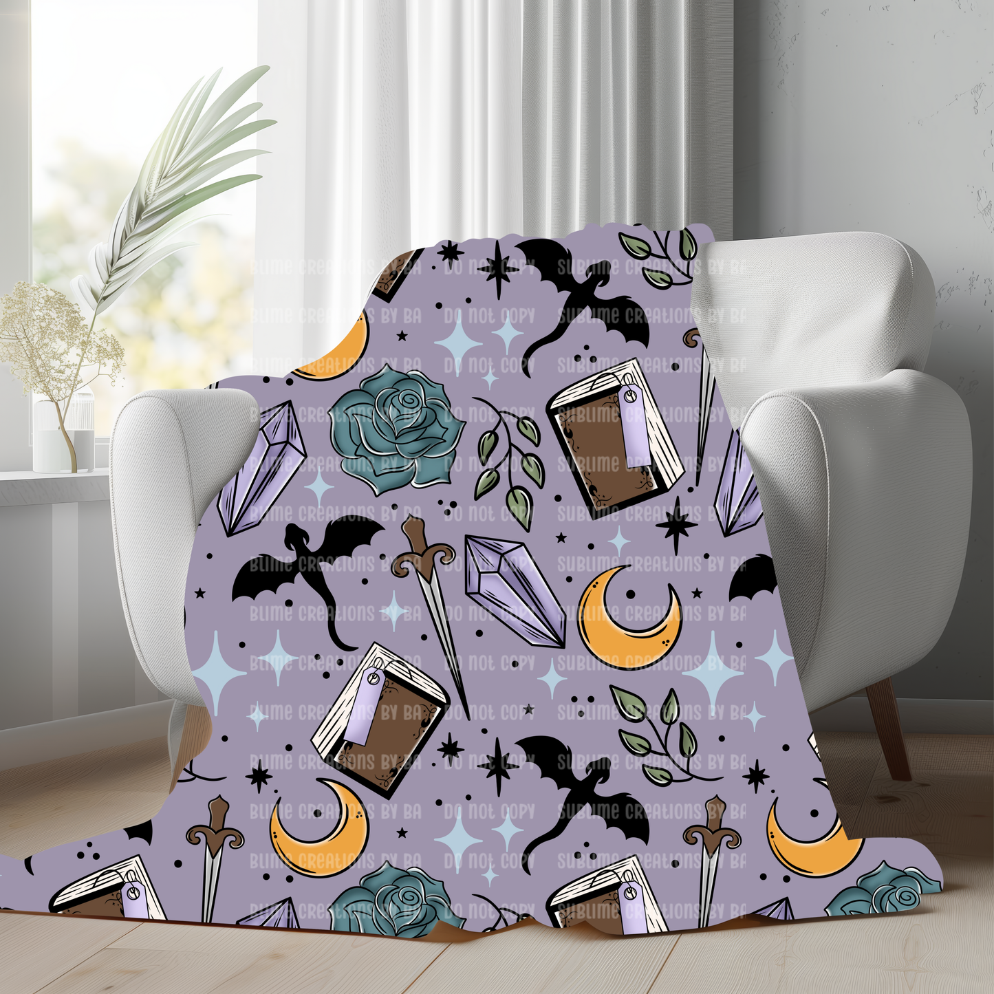 Fantasy Reader Sherpa Blanket, Velveteen Plush Blanket