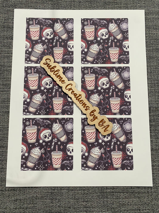 Spooky Christmas Coffee Sublimation Transfer Sheet