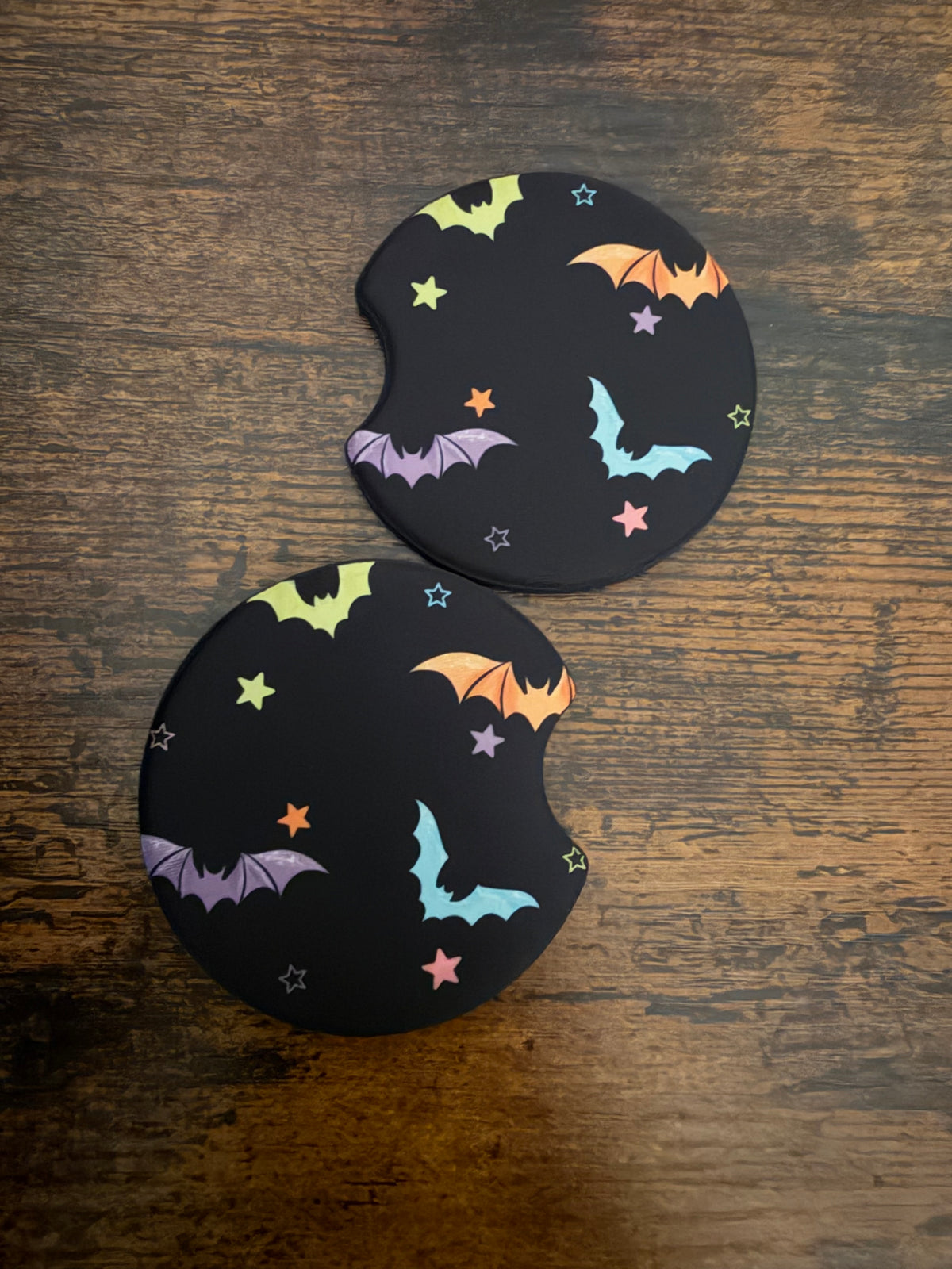 Colorful Bats Seamless Car Coaster Sets