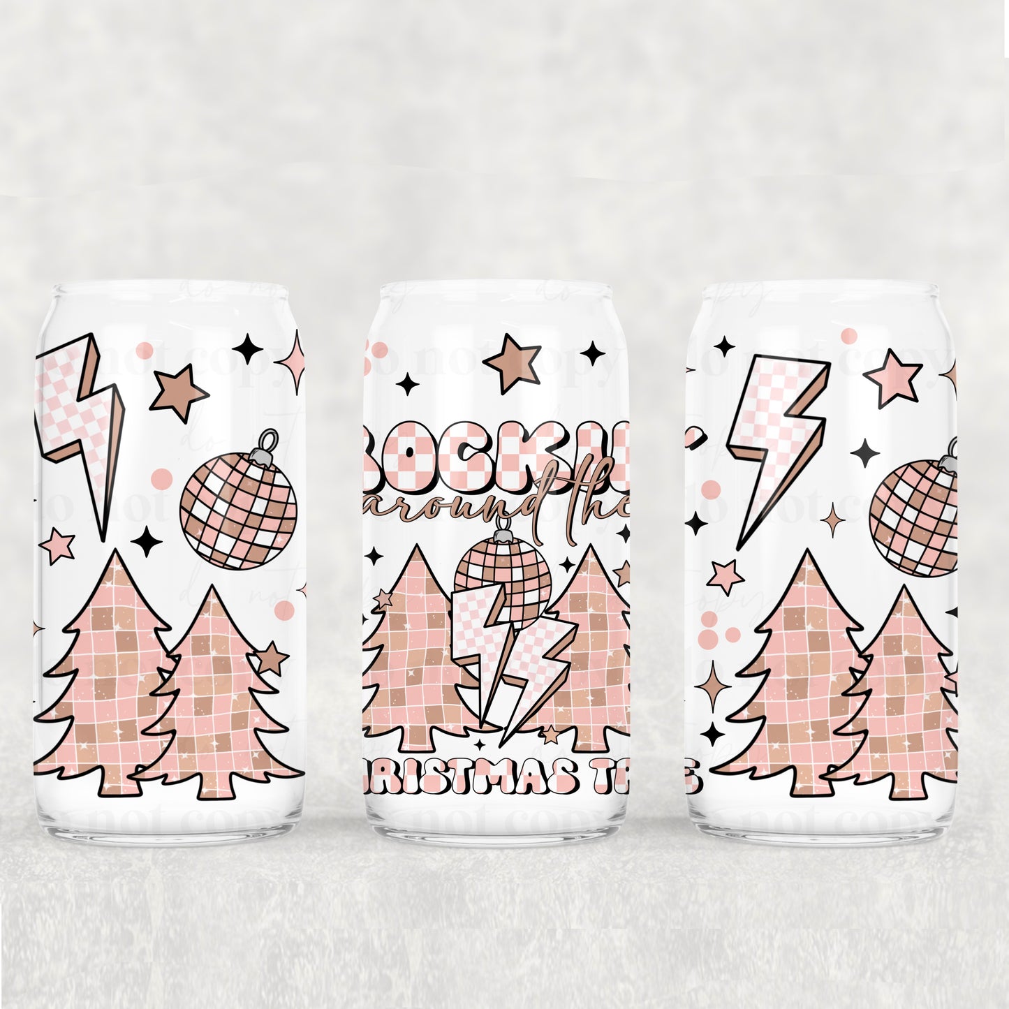 Winter/Christmas Frosted Libbey Cups