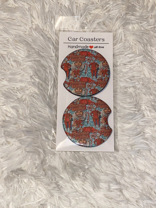 Believing Print Car Coaster Set