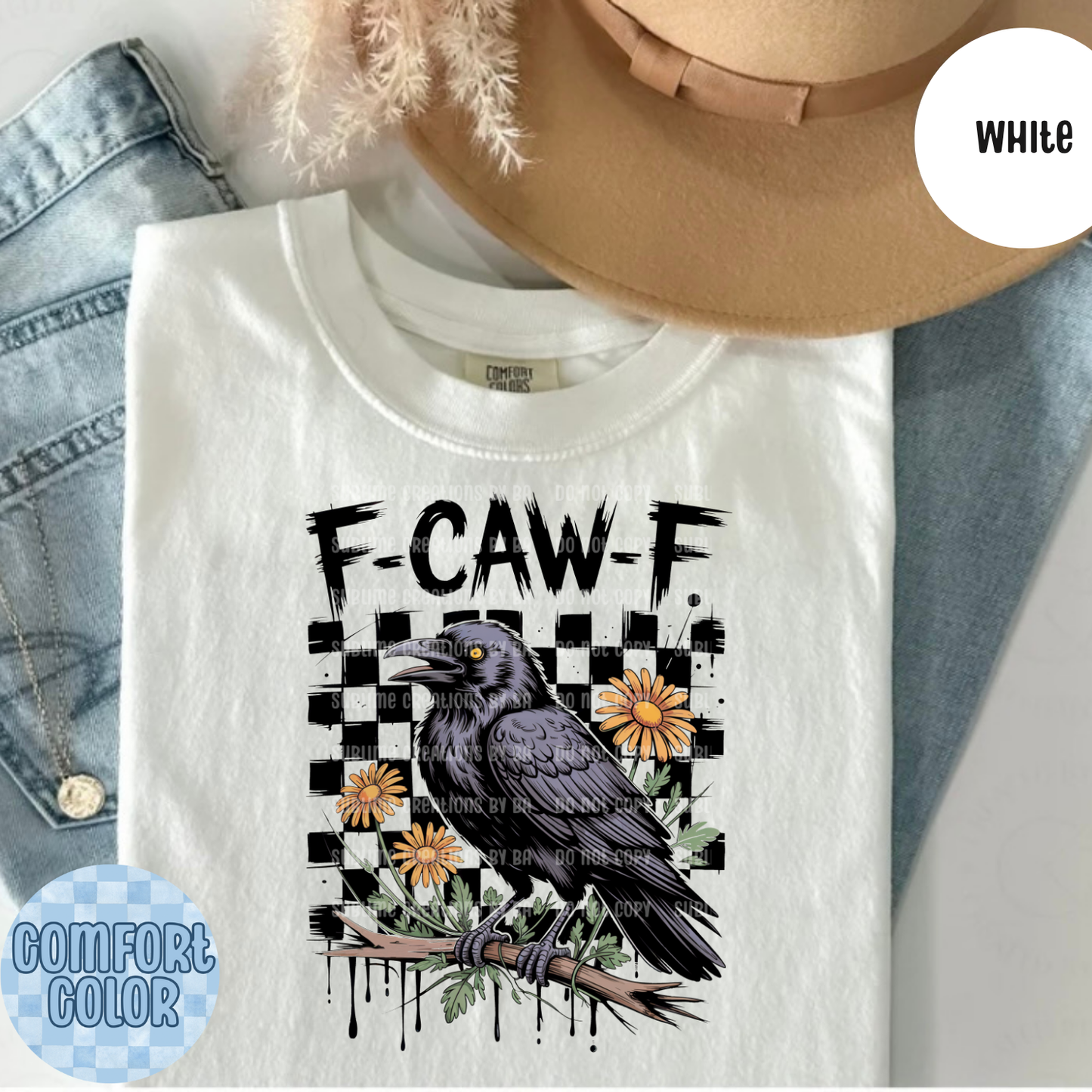 F•Caw•F Funny Crow Shirt, Black Crow Unisex