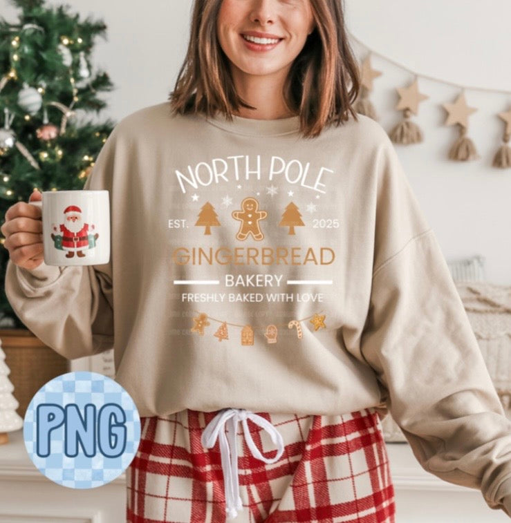 North Pole Gingerbread Bakery PNG Digital File ONLY
