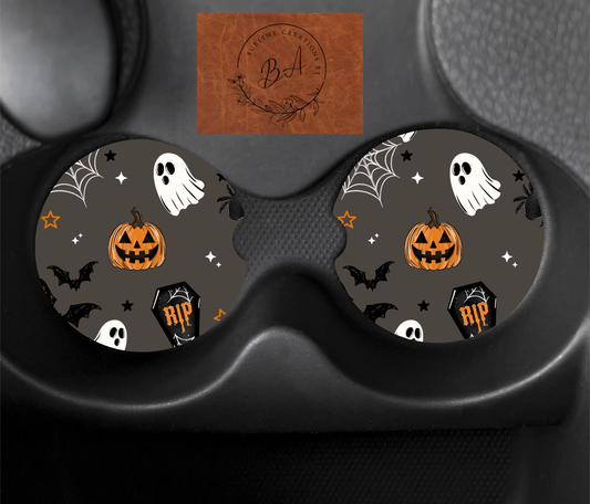 RIP Ghostie Seamless Car Coaster Set