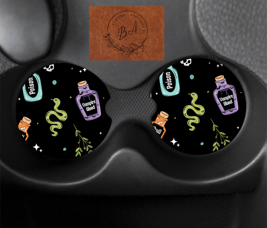 Salem Apothecary Seamless Car Coaster Set