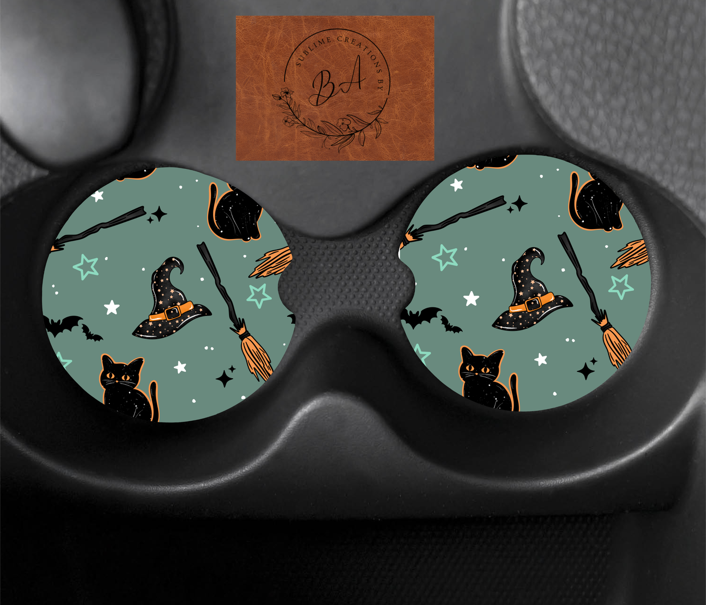 Salem Witch Seamless Car Coaster Set