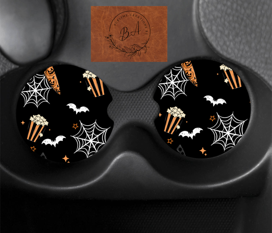 Scary Movie Season Seamless Car Coaster Set