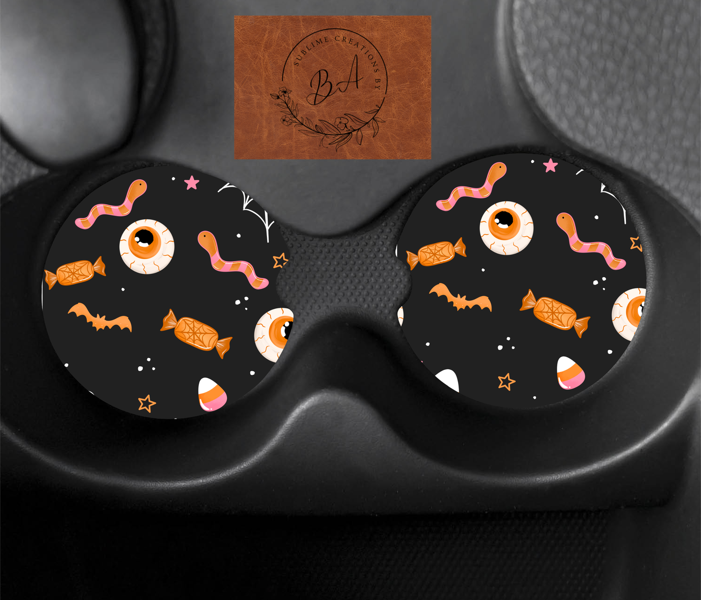Trick or Treat Seamless Car Coaster Set