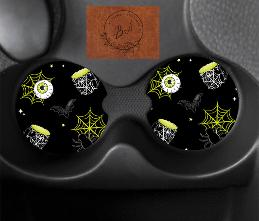 Witches Brew Seamless Car Coaster Set