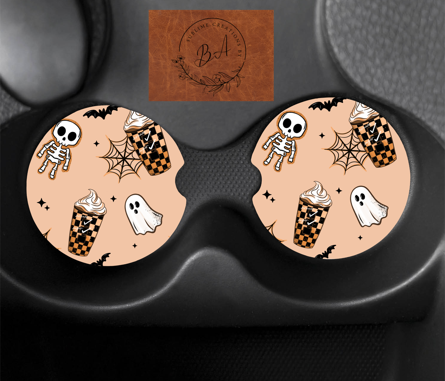 Scream Sugar Coffee Seamless Car Coaster Sets