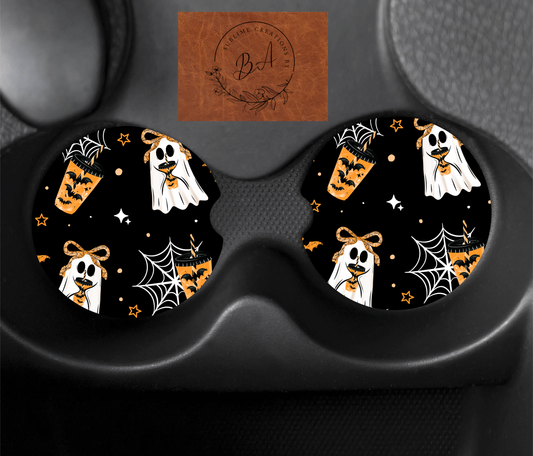 Bat Coffee Ghostie Car Coaster Set