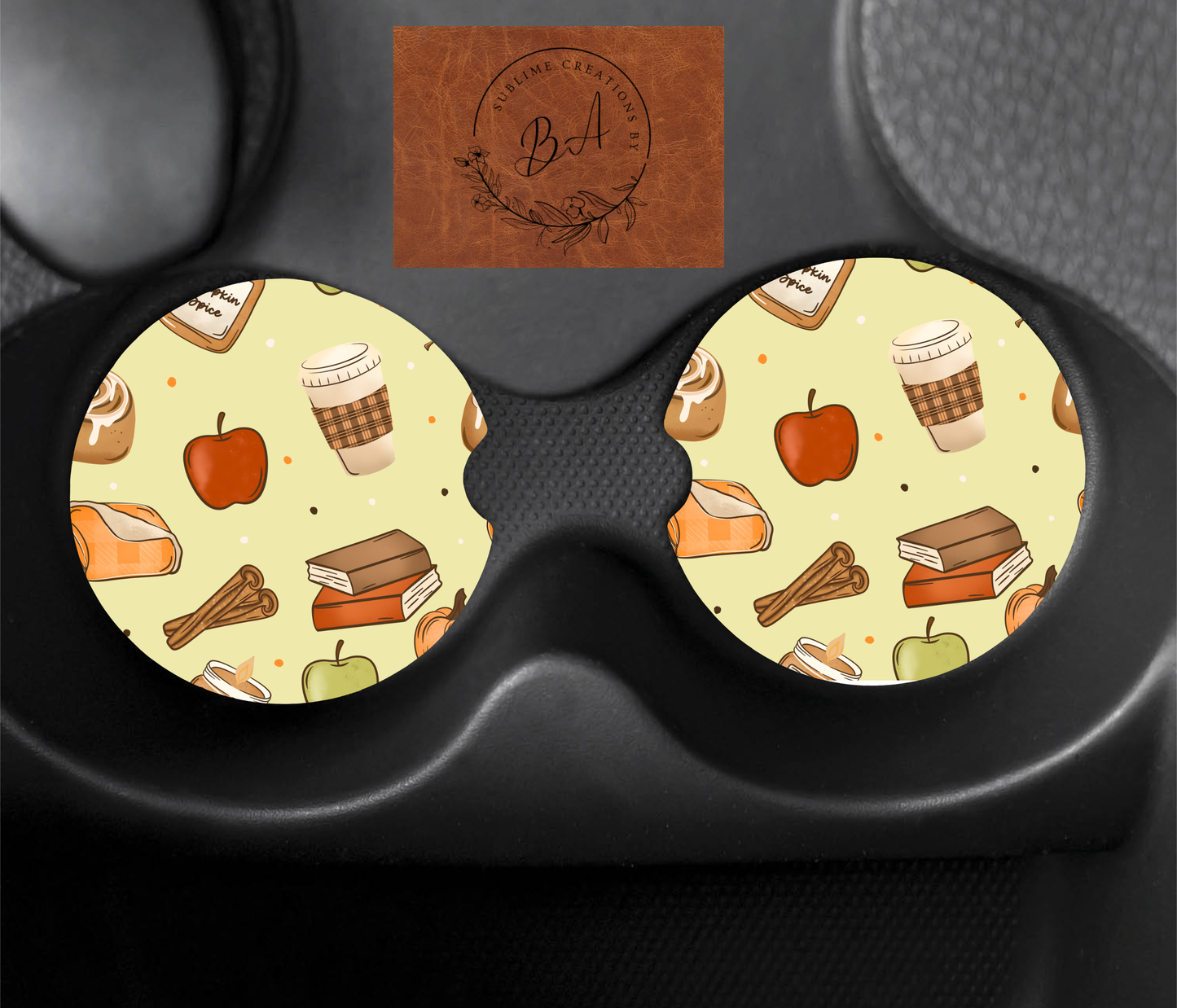 Autumn Girl Seamless Car Coaster Sets