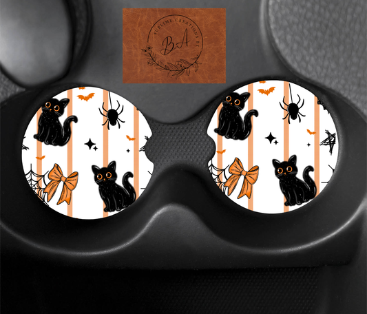 Bat Cat Seamless Car Coaster Sets