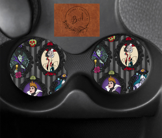 Villain Print Car Coaster Set