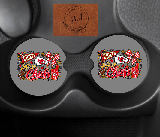 Chiefs Print Car Coaster Set