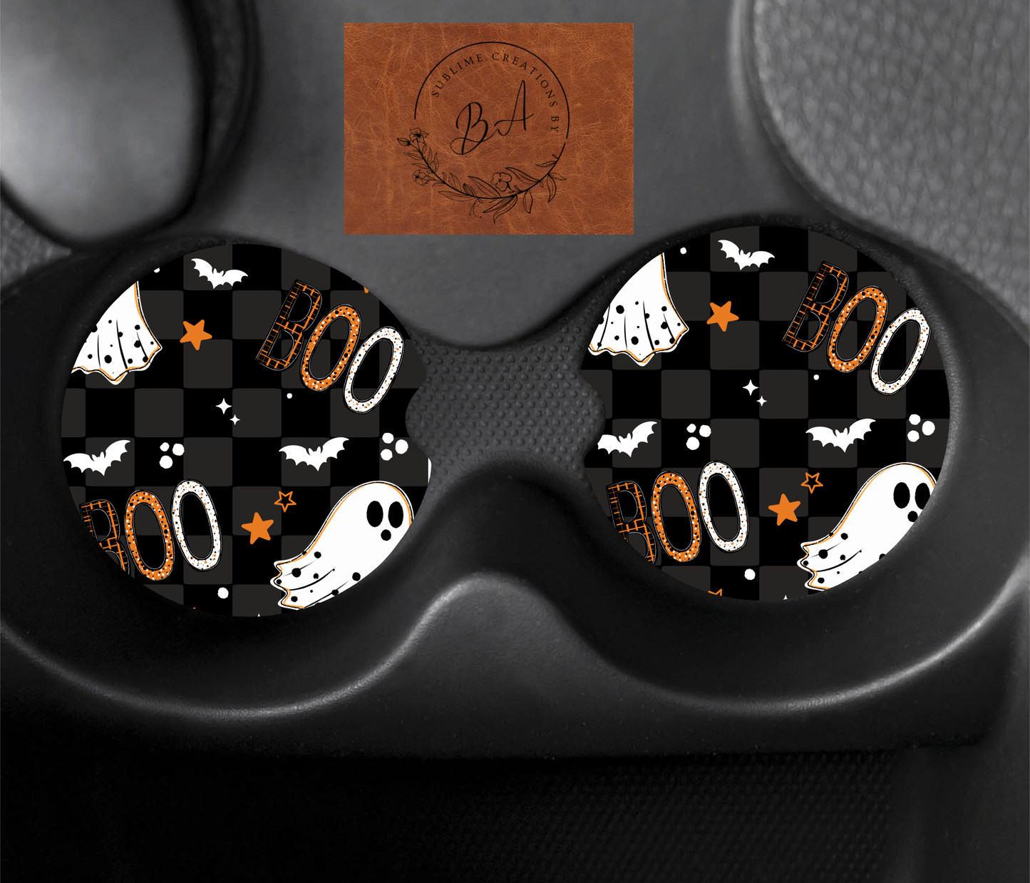Boo Ghost Car Coaster Set