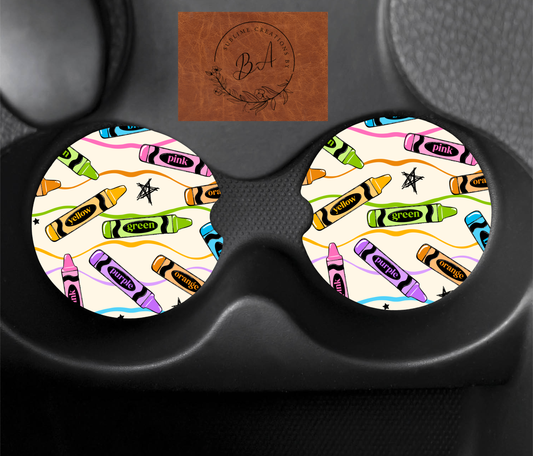 Crayon Seamless Car Coaster Set
