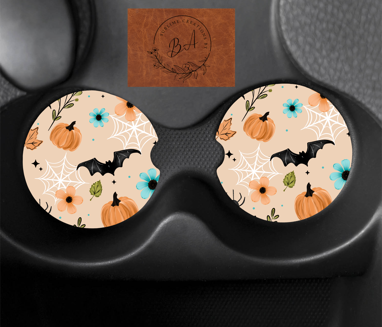 Floral Spooky Car Coaster Set
