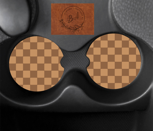 Football Checker Car Coaster Set
