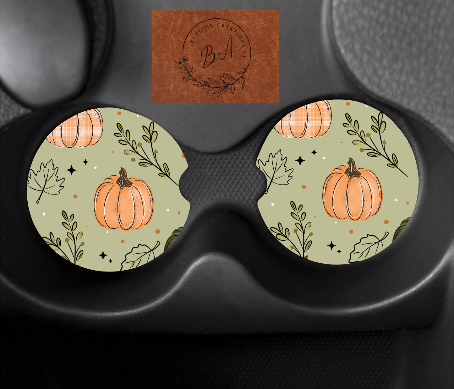 Hello Fall Car Coaster Set