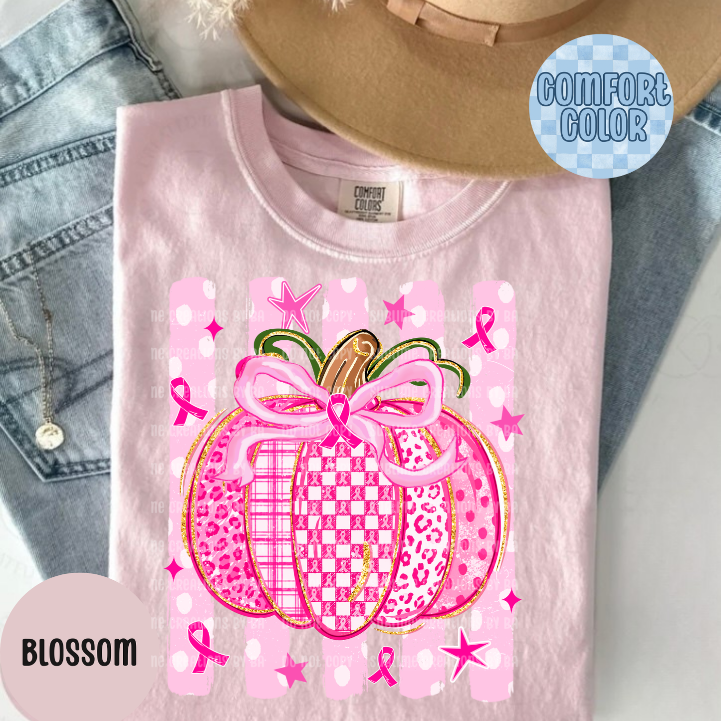 Preppy Pink Pumpkin Breast Cancer Apparel