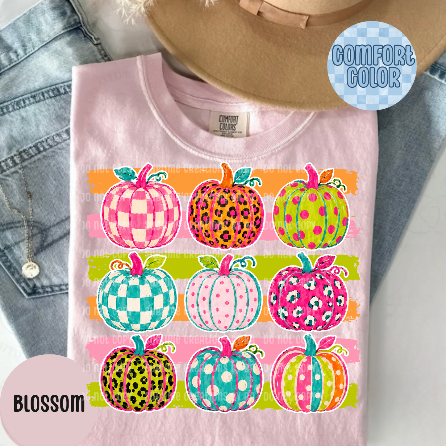 Striped Preppy Neon Fall Pumpkin Bow Apparel