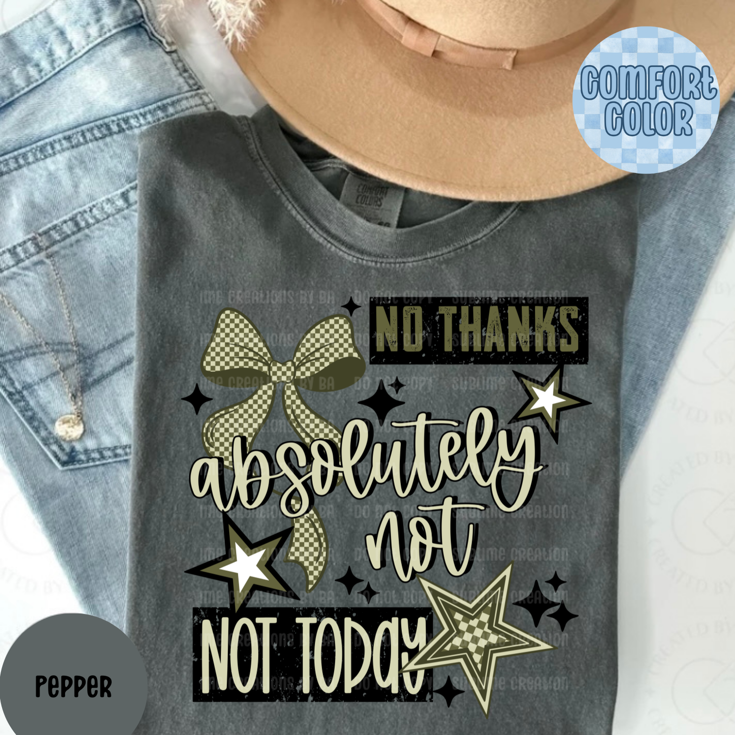 No Thanks Army Green Apparel