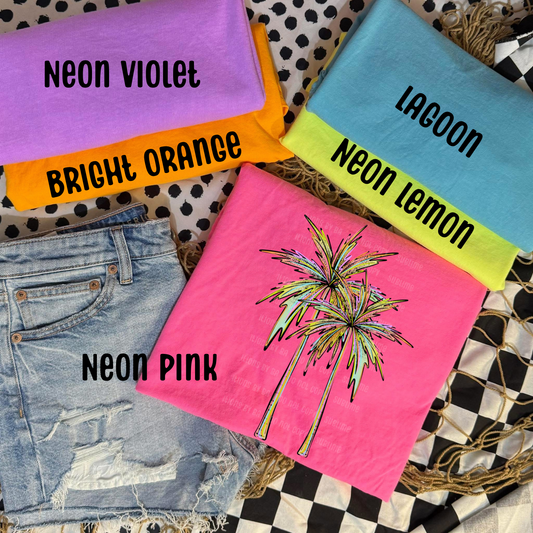 Rainbow Vibes Palm Trees Apparel