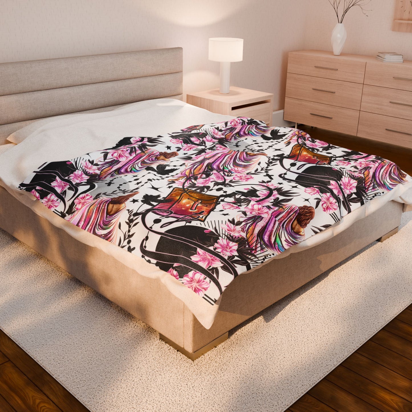 Risen Faith Sherpa, Velveteen Plush Blanket