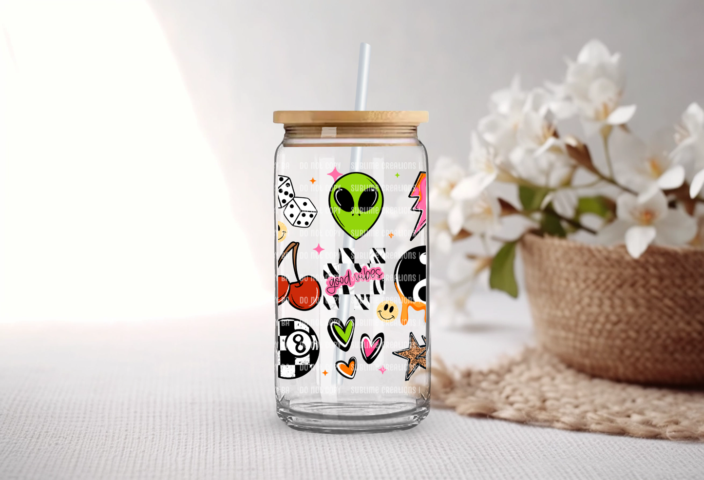 16oz Good Vibes Collage Libbey Cup