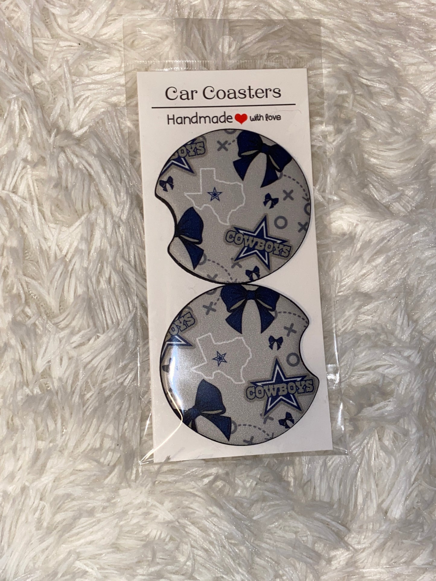Cowboys Coquette Print Car Coaster Set