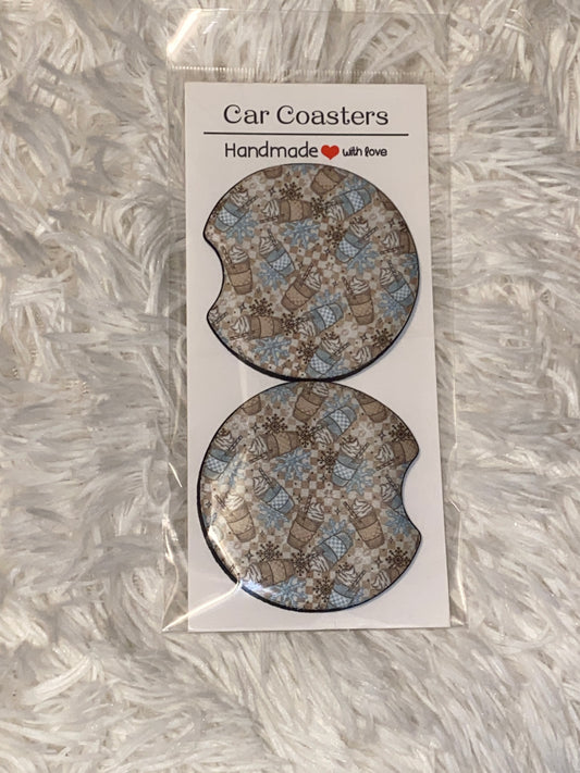 Frappuccino Print Car Coaster Set