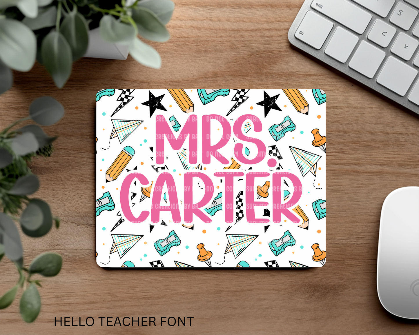 School Girl Personalized Teacher Mouse Pad