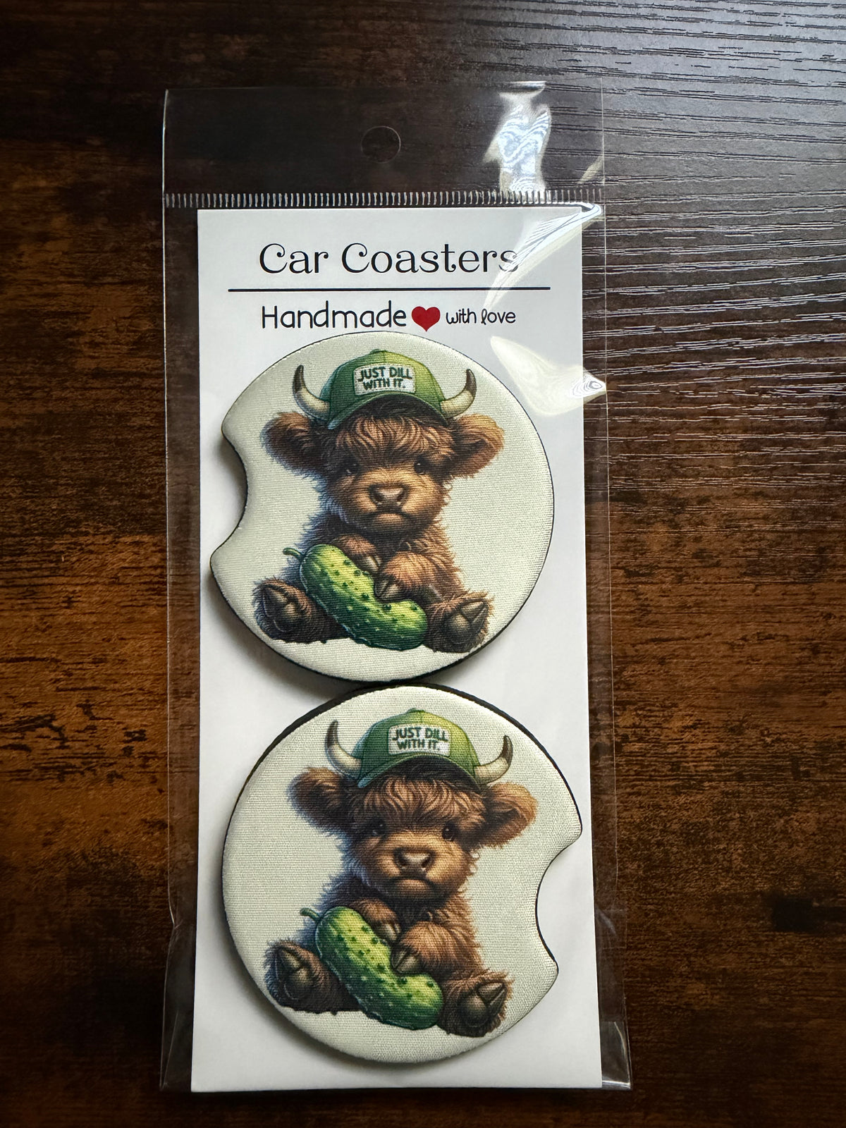 Just Dill With It Hyland Cow Car Coaster Sets